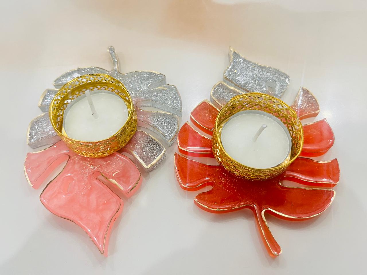 Crystal Resin Candle Holder