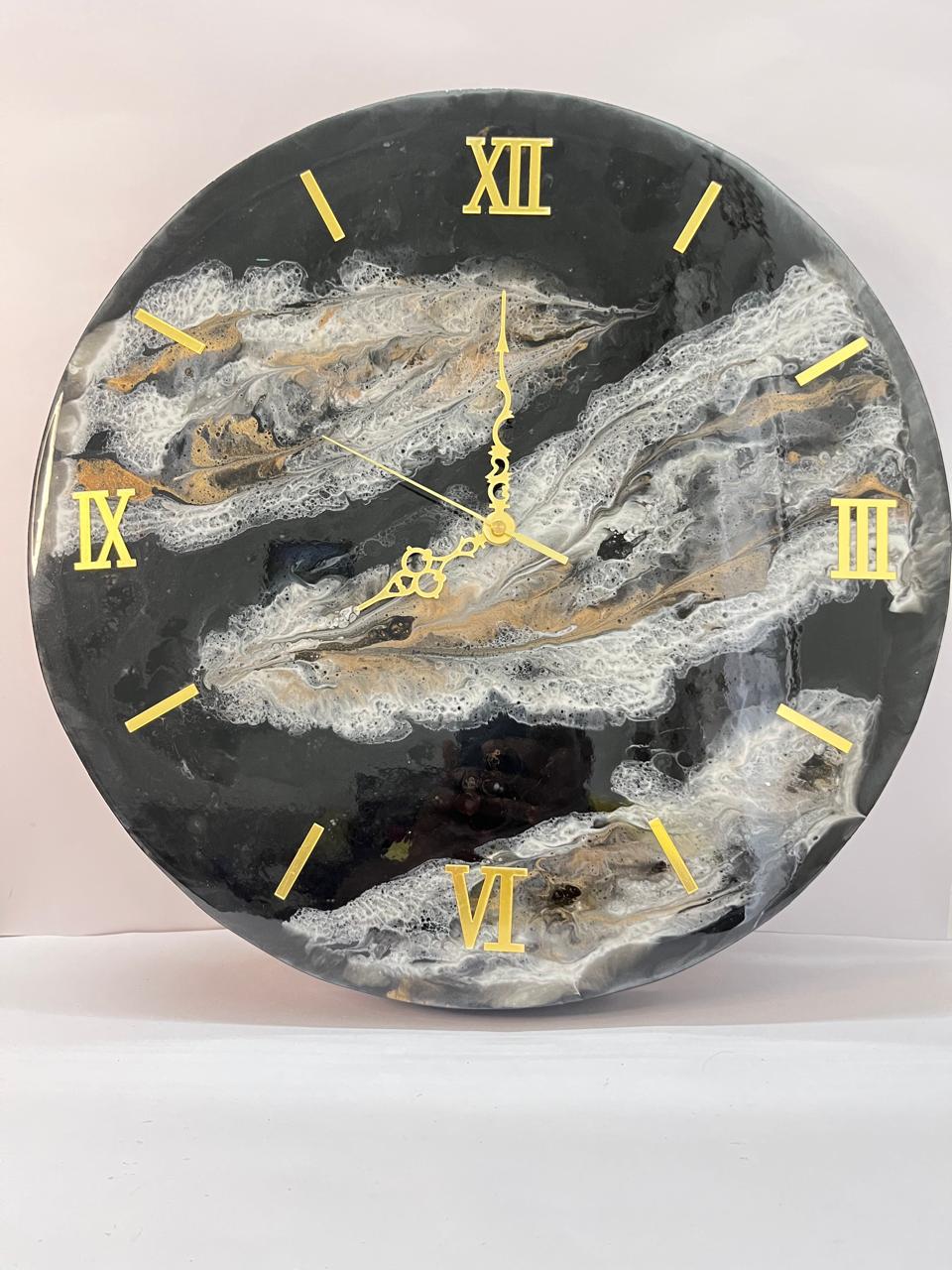 Geode Crystal Resin Clock
