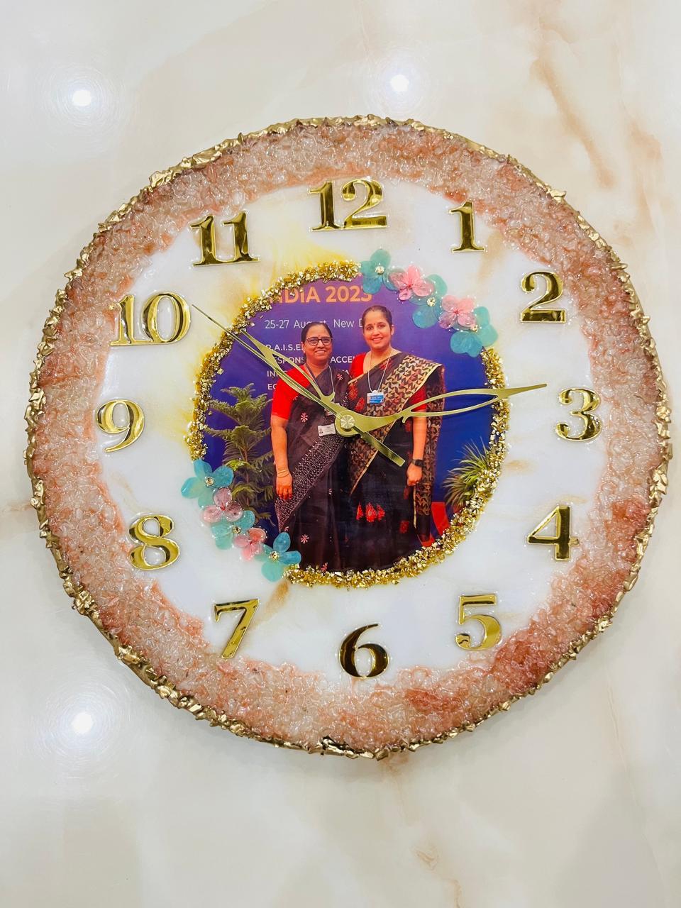 Geode Crystal Resin Clock