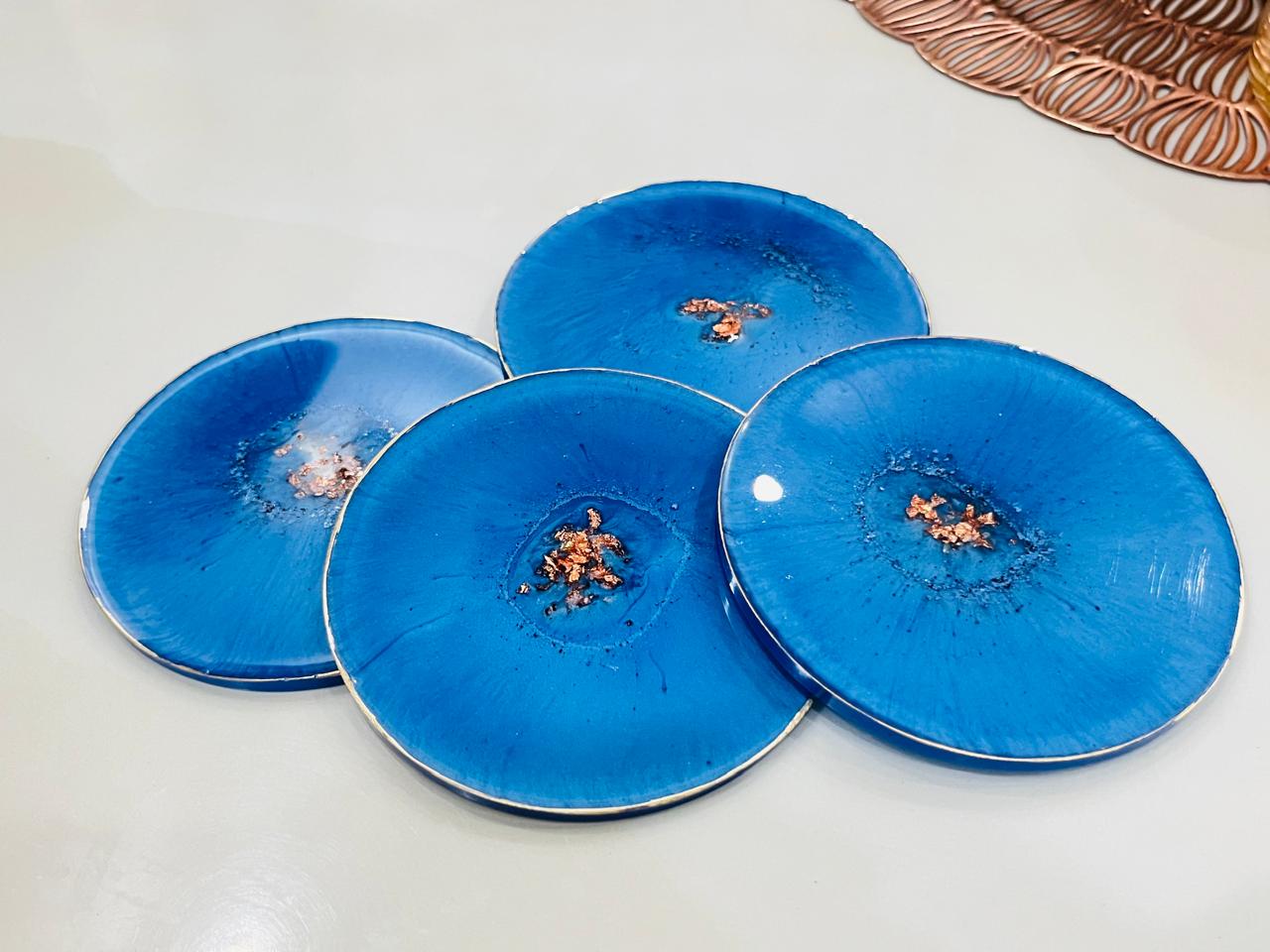 Dried Flower Resin Coasters Set
