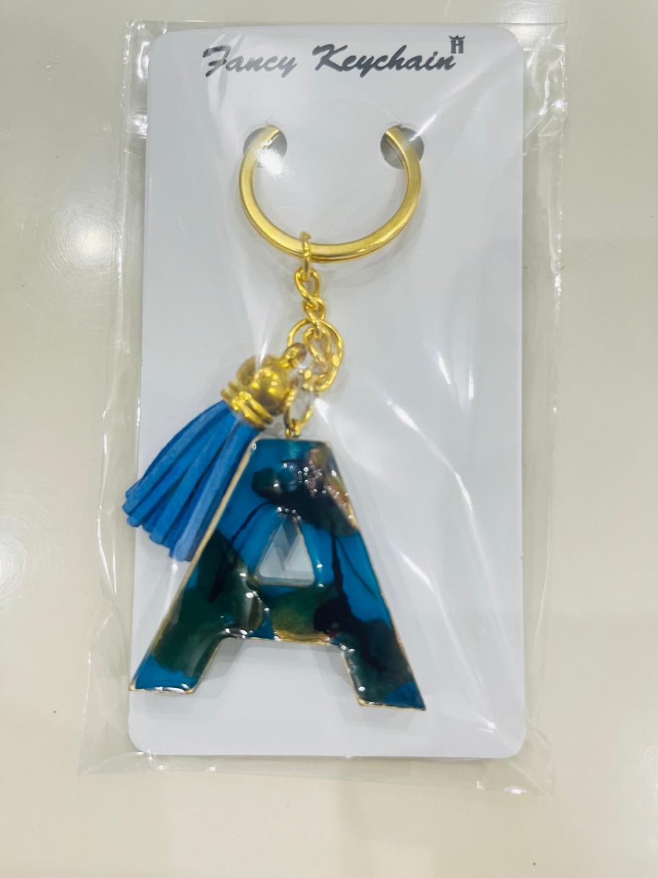 Initial Letter Resin Keychain