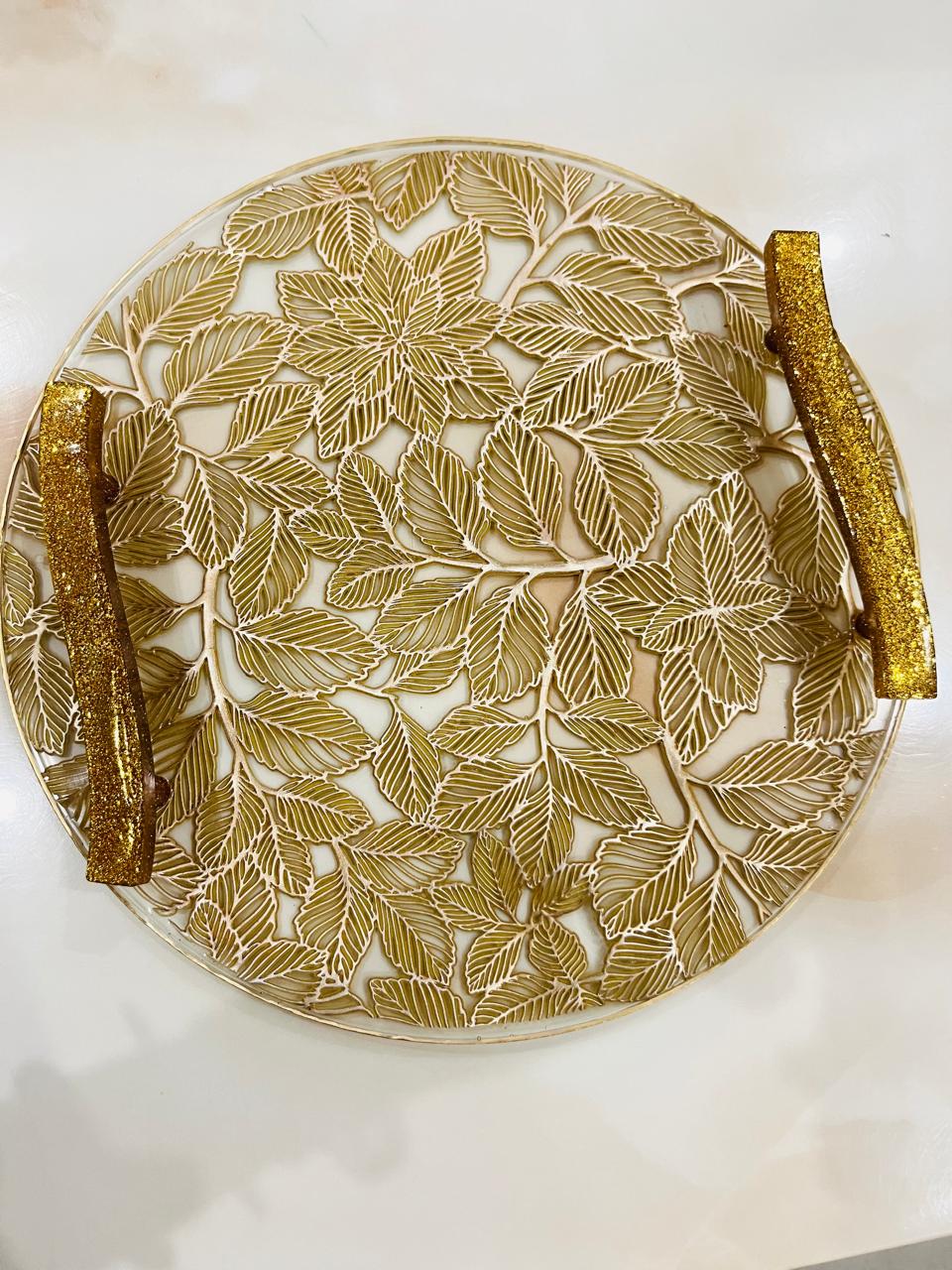 Gold Leaf Resin Tray
